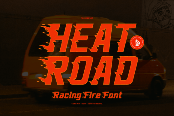 Heat Road: A Bold Fire-Themed Display Font for Web Design