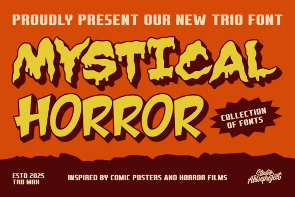 Mystical Horror Trio Typeface for Crafters
